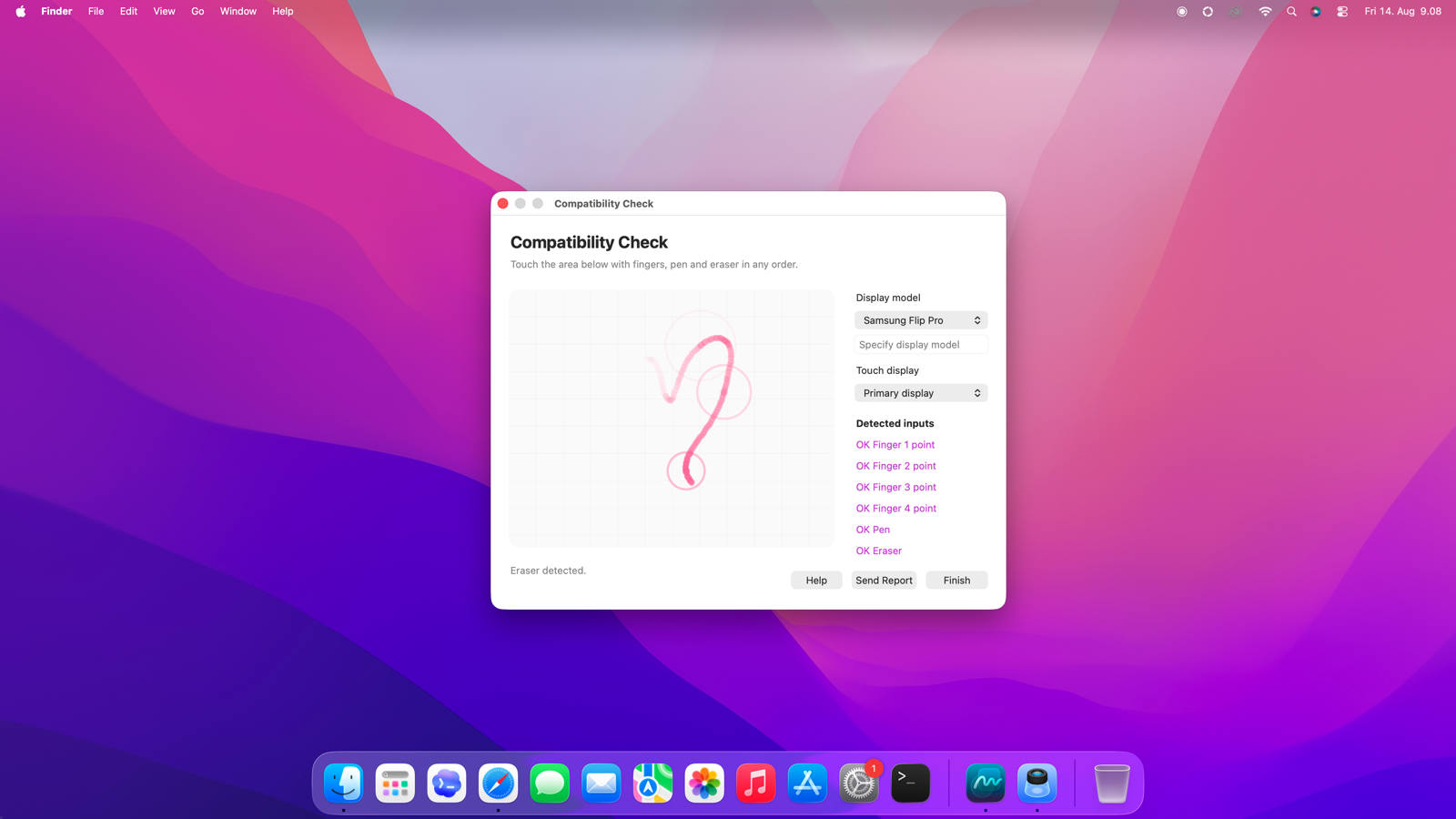 HilloPad compatibility check screen