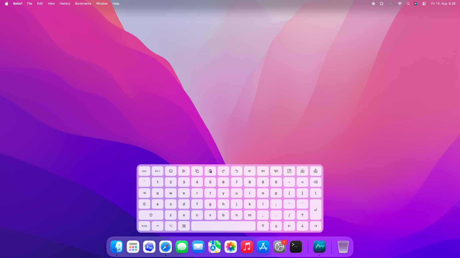 HilloPad keyboard screen